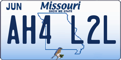 MO license plate AH4L2L
