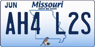 MO license plate AH4L2S