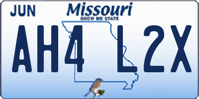 MO license plate AH4L2X