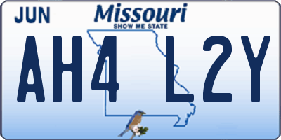 MO license plate AH4L2Y