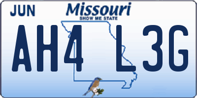MO license plate AH4L3G