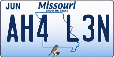 MO license plate AH4L3N