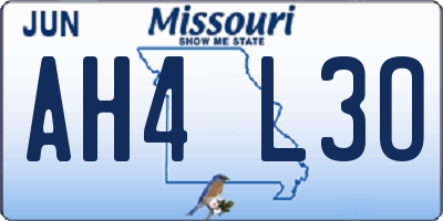 MO license plate AH4L3O