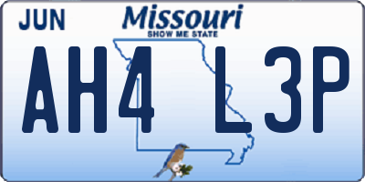 MO license plate AH4L3P