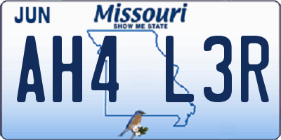 MO license plate AH4L3R