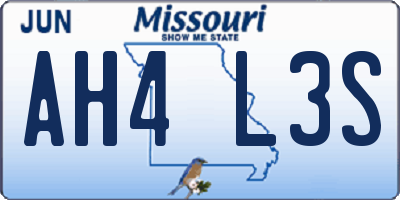 MO license plate AH4L3S