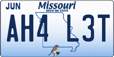 MO license plate AH4L3T