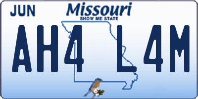MO license plate AH4L4M