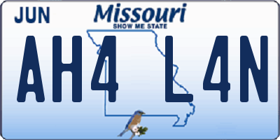 MO license plate AH4L4N