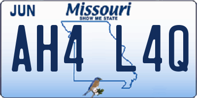 MO license plate AH4L4Q
