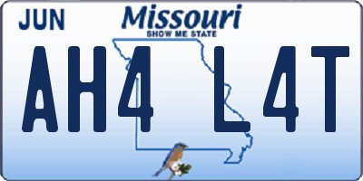 MO license plate AH4L4T