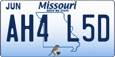 MO license plate AH4L5D