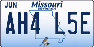 MO license plate AH4L5E