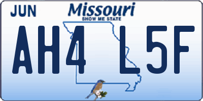 MO license plate AH4L5F