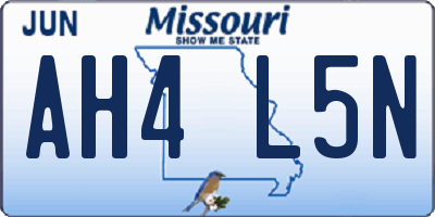 MO license plate AH4L5N