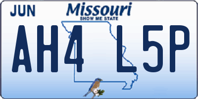 MO license plate AH4L5P