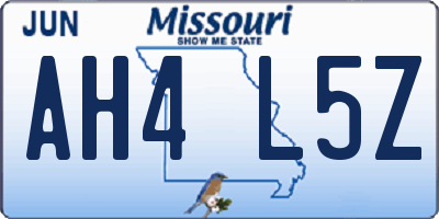 MO license plate AH4L5Z