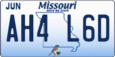 MO license plate AH4L6D