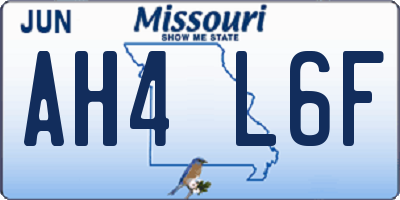 MO license plate AH4L6F