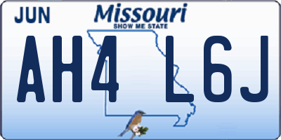 MO license plate AH4L6J