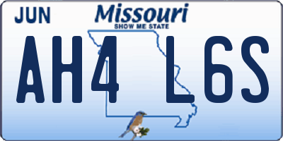 MO license plate AH4L6S