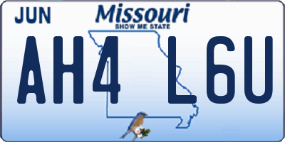 MO license plate AH4L6U