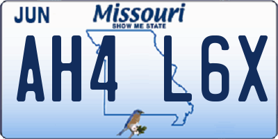 MO license plate AH4L6X
