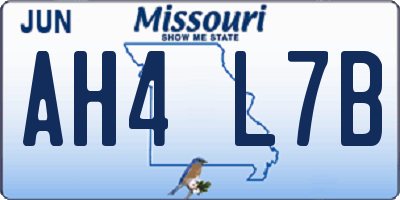 MO license plate AH4L7B