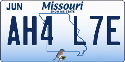 MO license plate AH4L7E