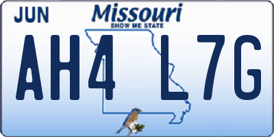 MO license plate AH4L7G