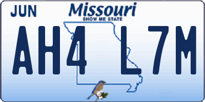 MO license plate AH4L7M
