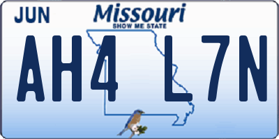 MO license plate AH4L7N