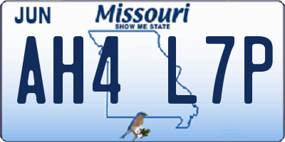 MO license plate AH4L7P