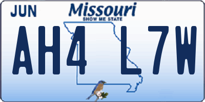 MO license plate AH4L7W
