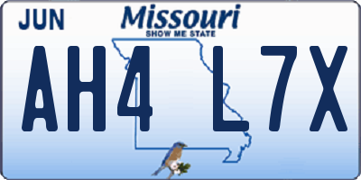 MO license plate AH4L7X