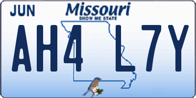 MO license plate AH4L7Y