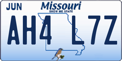 MO license plate AH4L7Z