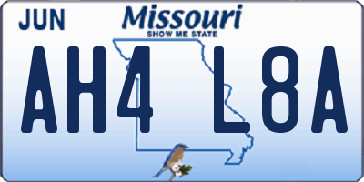 MO license plate AH4L8A