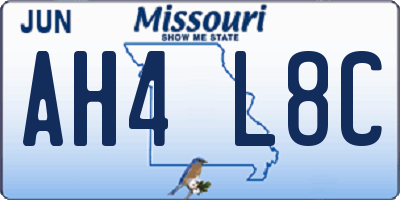 MO license plate AH4L8C