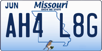 MO license plate AH4L8G