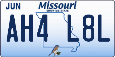 MO license plate AH4L8L