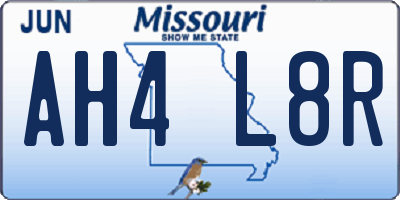 MO license plate AH4L8R
