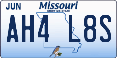 MO license plate AH4L8S