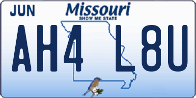 MO license plate AH4L8U