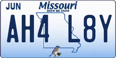 MO license plate AH4L8Y