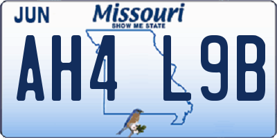 MO license plate AH4L9B