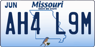 MO license plate AH4L9M