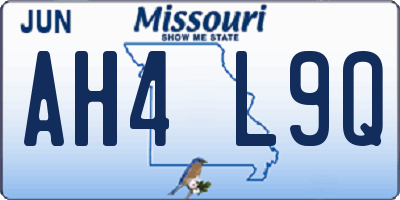 MO license plate AH4L9Q