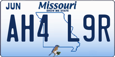 MO license plate AH4L9R