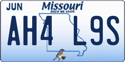 MO license plate AH4L9S